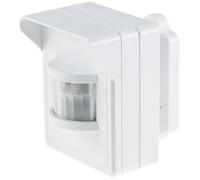 Détecteur de Mouvement Radio IP44 pour extérieur Pilota CASA 90° portée 8m LED Signal Radio adapté jusqu'à 30 mètres Blanc