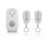 Détecteur de Mouvement sans Fil avec Alarme SMA-40150 Smartwares, avec 2 Télécommandes, Piles Incluses