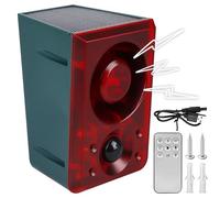 Détecteur de mouvement solaire pour l'extérieur : aboiements et tirs de chien, détecteur de mouvement, aboiement de chien avec 4 modes de travail et lumière stroboscopique USB, générateur de bruit