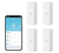 Détecteur de mouvement WiFi Tuya PIR intelligent pour la sécurité domestique Capteur de mouvement sans fil avec application de surveillance à distance, commande vocale compatible avec Alexa (Lot de 4)