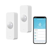 Détecteur de mouvement WiFi Tuya PIR intelligent pour la sécurité domestique Capteur de mouvement sans fil avec application de surveillance à distance, commande vocale compatible avec Alexa (Lot de 2)