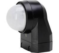 Kopp Infracontrol Détecteur de mouvement, 240°, portée 12m, détecteur de mouvement infrarouge en saillie pour l'extérieur et l'intérieur, IP54, noir, 824605012