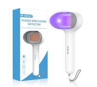 Détecteur de plaque dentaire amélioré, testeur de plaque dentaire rechargeable, révélateur de calcul dentaire pour enfants et adultes, corrigeant les habitudes de brossage (blanc B)