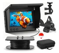 Détecteur de poissons - Caméra sous-marine - Écran HD de 4,3" - Avec fonction de vision nocturne - Batterie de 5000 mAh - Câble de 30 m - Vision nocturne grand angle 220° - Pour la pêche en mer