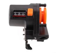 Détecteur de profondeur pour ligne de pêche 0-999 m Compteur avec boîtier en ABS, compatible avec canne à pêche ou downrigger, noir + orange