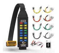 Détecteur de protocole OBD2 Version améliorée pour Automobile OBDII avec connecteur 16 Broches Outil de Diagnostic de défaut de câble de 45 cm avec Affichage de la Tension OBD Indicateur Lumineux LED