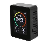 Détecteur De Qualité De L'air 3 en 1, Détecteur De Dioxyde De Carbone, Production Agricole, Moniteur De Gaz À Effet De Serre, Testeur De Qualité De L'air, Compteur De CO2 Facile à Utiliser(Black)