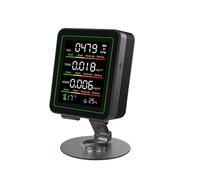 Détecteur de Qualité de L'Air 5 en 1 avec Support USB Type-C, Affichage Automatique Multifonctionnel, Testeur Portable de CO2, HCHO et TVOC, Noir