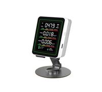 Détecteur de Qualité de L'Air 5 en 1 avec Support USB Type-C, Affichage Automatique Multifonctionnel, Testeur Portable de CO2, HCHO et TVOC, Blanc