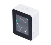 Détecteur de qualité de l'air, détecteur de CO2 d'alarme avec câble USB pour la famille pour le bureau pour l'école(blanche)
