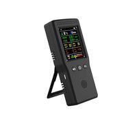 Détecteur de qualité de l'air, Détecteur de qualité de l'air 9 en 1, compteur de Co2, température et humidité PM2.5 PM10 HCHO TVOC CO CO2 avec écran couleur LCD rétro-éclairé(Zwart)