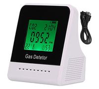 Détecteur de qualité de l'air, Moniteur de dioxyde de Carbone avec capteur de température et d'humidité, Affichage en Temps réel pour la Maison, Le Bureau, la Salle de Sport, (Blanche)