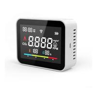 Détecteur de qualité de l'air portable avec température d'humidité pour serre de bureau à domicile, écran LCD de 2,8", charge de type C, noir +