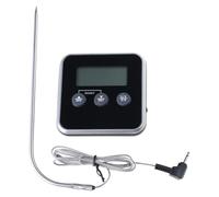 Détecteur de température numérique LCD électronique avec sonde en acier inoxydable pour griller la cuisson de la cuisine, le barbecue, la viande, la nourriture