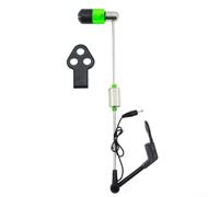 Détecteur de touche de pêche avec indicateur lumineux LED pour la pêche à la carpe, noyau en fil d'acier inoxydable, boîtier en ABS, 100 g léger, rouge/jaune/bleu/vert/blanc (vert)