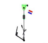 Détecteur de touche LED pour pêche à la carpe, système de contrôle de sensibilité en acier inoxydable, ensemble de signaux de pêche nocturne en plein air (vert)
