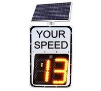 Détecteur de Vitesse Radar à énergie Solaire, Panneau de limitation de Vitesse numérique Clignotant, for Les Quartiers, Les allées, Les Cours et Les écoles(50 * 70cm)