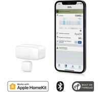 Eve Door et Window (Apple Home) - Capteur de contact intelligent pour portes et fenêtres, notifications (ouverte/fermée), contrôle automatique d’accessoires et scénarios, Bluetooth/Thread