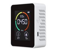 Détecteur Gaz Détecteur De Qualité L'air 3 en 1, Dioxyde Carbone, Production Agricole, Moniteur Gaz À Effet Serre, Testeur, Compteur CO2(White)