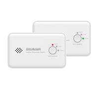 Detecteur monoxyde Carbone, Pile de 10 Ans Détecteur monoxyde de Carbone, détecteur de CO avec Bouton Test/Silence, Moniteur de CO, certifié EN50291 (2 pièces)