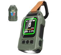 Detecteur Monoxyde Carbone Portable, Autonomie de 300 Heures, thermomètre et hygromètre avec Fonction d'alarme et Lampe Torche d'urgence, idéal pour Le Camping, Les Voyages, la Voiture et la Cuisine.