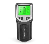 Détecteur mural professionnel 5 en 1 avec écran LCD pour un balayage précis des montants et une détection de bois, métal, fils AC et câbles en toute sécurité (noir)