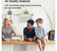 Détecteur portable USB rechargeable de PM2.5 Thermohygromètre multifonctionnel Détecteur d'air domestique Analyseur de qualité de l'air intérieur Moniteur de pollution de l'air domestique