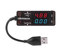 Détecteur USB à double affichage YB26VA, voltmètre, ampèremètre, tension, courant, testeur de capacité de batterie pour téléphones portables, tablettes, banques d'alimentation, (Bicolore)