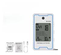 Détecteur UV portable, 20 h pour batterie, indicateur de température et | Seulement 40 g léger, 20 h de fonctionnement continu, affiche l'indice UV, la température, l'humidité, la recommandation LSF