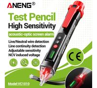 Détecteurs de tension numériques 12-1000V, stylo testeur de courant électrique AC/DC sans contact, testeur de tension, nouveau modèle 2020 ANENG VC1010 VD1010 Black