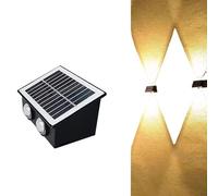 Détection de la lumière du soleil 4/6/8LEDs lampe murale solaire extérieure étanche à énergie réverbère for arrière-cour cour décor jardin(6LED RGB Light,2pcs)