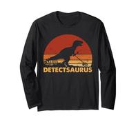Détection de métaux Dinosaure Detectsaurus Detectorist Humour Manche Longue