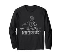 Détection de métaux Dinosaure Detectsaurus Detectorist Humour Manche Longue