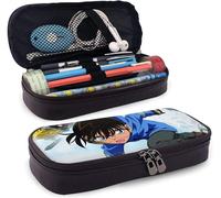 Detective Conan (2) Trousse À Crayons En Cuir, Boîte À Crayons À Fermeture Éclair, Trousse À Crayons, Adaptée À L'école, Au Travail Et Au Bureau
