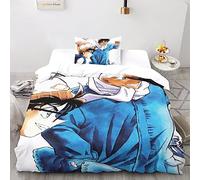 Détective Conan Housses De Couettes Parure De Lit 2 pièces en Microfibre avec Impression 3D Housse De Couette Setit Fermeture Éclair Et Taie d'oreiller Single(135x200cm)