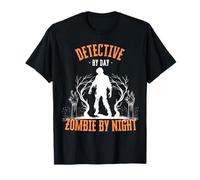 Détective Le Jour, Zombie la Nuit, drôle, Halloween, Effrayant T-Shirt