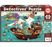 - Detectives' Puzzles, Bateau Pirate, Puzzle Enfant 50 Pièces, Assemblez Le Puzzle Et Trouvez Les Objets Perdus, Plus 4 Ans (18896)