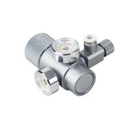 Détendeur CO2 Double Manomètre pour Aquarium Planté, Régulateur de Pression avec Raccord Rapide 6mm, Sortie Latérale Filetage W21.8, Aluminium Anodisé Anticorrosion, Compteur de Bulles Antiretour