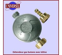 Détendeur gaz butane 27-28Mbar avec tétine