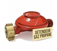 Détendeur Gaz Propane 37 Mbar avec Sécurité Excès de Débit - Raccord G.2 Bouteille 13 Kg ou 35 Kg - Sortie Filetée 20x150 - Débit 1,5 Kg/h - Pour Barbecue, Plancha, Chauffage - Conforme NF En 16129