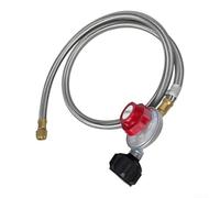 Détendeur pour gaz Propane Réglable avec Manomètre 12FT Détendeur(5FT) | Manomètre pour précis, réglage flamme continu, acier inoxydable, usage barbecue et réchaud
