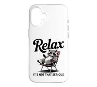 Détendez-Vous, ce n'est Pas Une si Grave Ambiance de Raton Laveur Coque pour iPhone 16