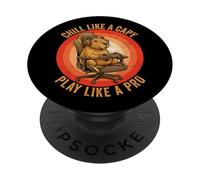 Détendez-Vous comme Un Capy Jouez comme Un Pro Funny Capybara Gaming PopSockets PopGrip Adhésif