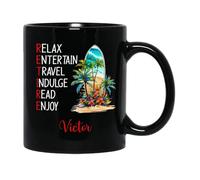 Détendez-Vous, Divertissez-Vous, Voyagez, Faites-Vous Plaisir, Lisez Et Appréciez. Tasse À Café Durable Tasse À Thé Céramique Mug Cadeaux Amusants Pour Bureau Collègue Anniversaire 330ml
