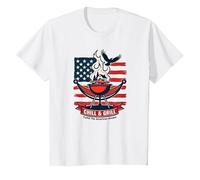 Détendez-Vous, Faites Griller et réalisez Le rêve américain T-Shirt, Enfant, Blanc, 3 Ans