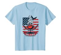 Détendez-Vous, Faites Griller et réalisez Le rêve américain T-Shirt, Enfant, Bleu Céleste, 3 Ans