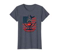Détendez-Vous, Faites Griller et réalisez Le rêve américain T-Shirt, Femme, Bleu Chiné, L