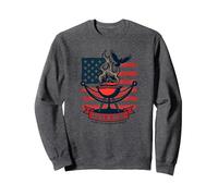 Détendez-Vous, grillez, réalisez Le rêve américain Sweatshirt, Unisexe pour Adultes, Chiné Foncé, M