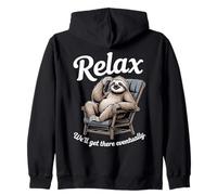 Détendez-Vous, Nous y arriverons éventuellement Paresseux Lounge Sweat à Capuche