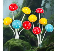 Detene 2 Pieces Metal Mushroom Decoration Outdoor Garden Mushrooms Colourful Outdoor Lawn Decoration for Terrace,Path,Garden,Flower Beds
